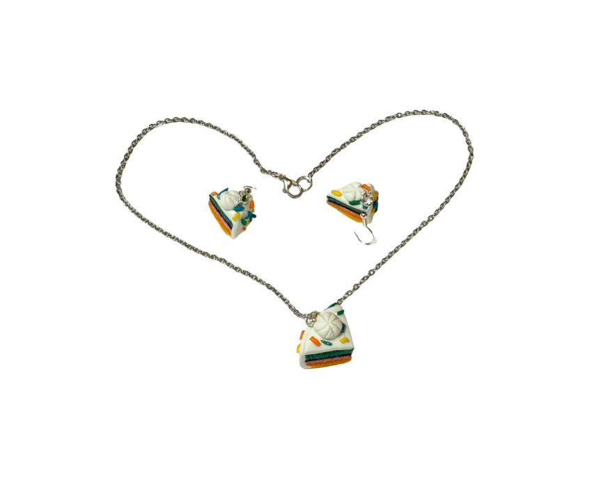 Cake Earrings and Necklace Set