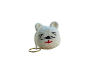 Smiling White Bear Keychain