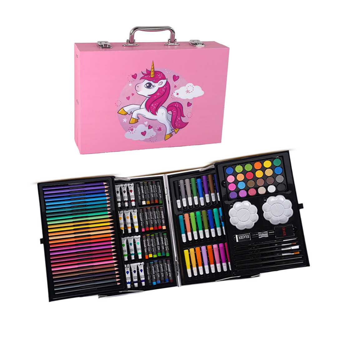 145-Piece Unicorn Coloring and Art Set Case 47 x 27 cm