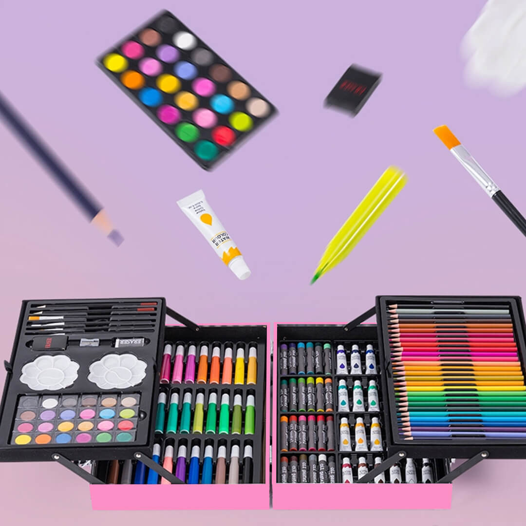 145-Piece Unicorn Coloring and Art Set Case 47 x 27 cm
