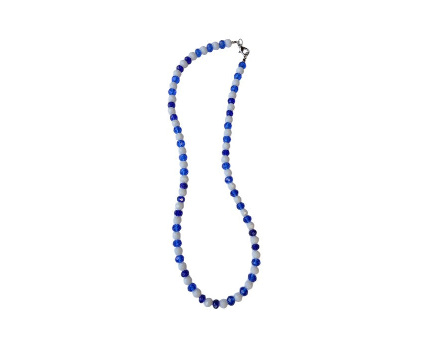Navy Blue White Necklace