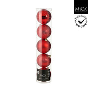 Bauble unbreakable red 5 pieces Christmas Decoration Bauble unbreakable red 5 pieces Bauble unbreakable red 5 pieces Edelmann