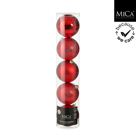 Bauble unbreakable red 5 pieces Christmas Decoration Bauble unbreakable red 5 pieces Bauble unbreakable red 5 pieces Edelmann