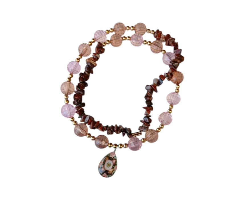 Brown Green Stone Necklace