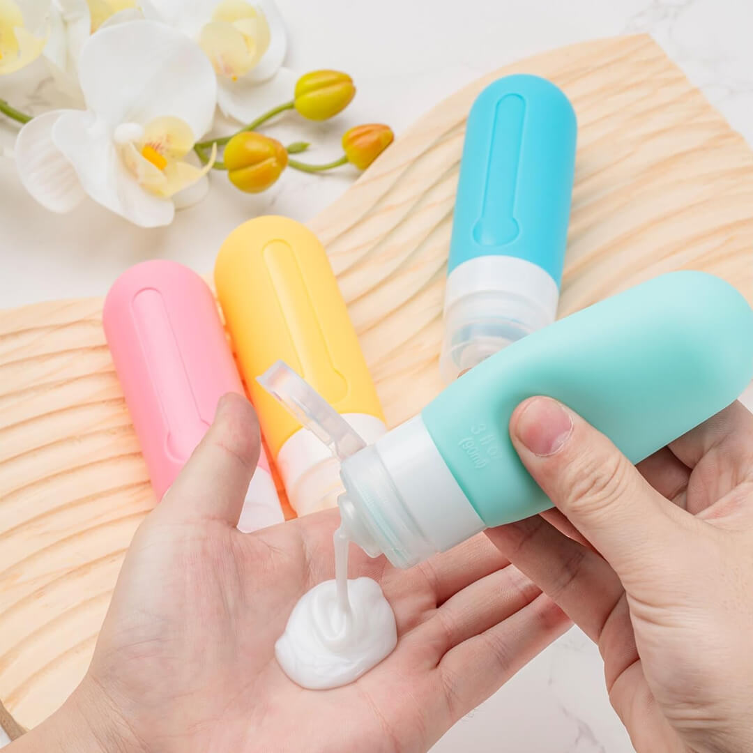 Silicone squeeze bottles for skincare products