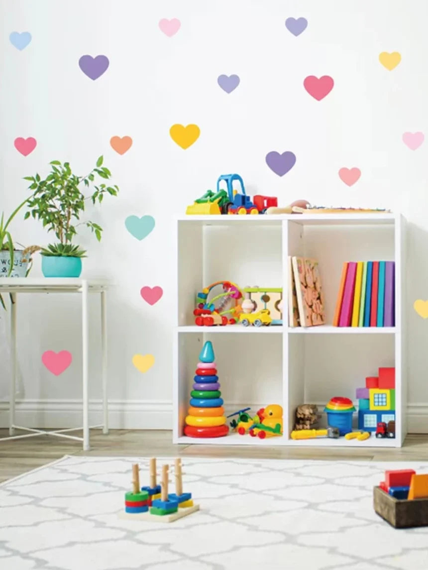 Multicolor Hearts Wall Stickers