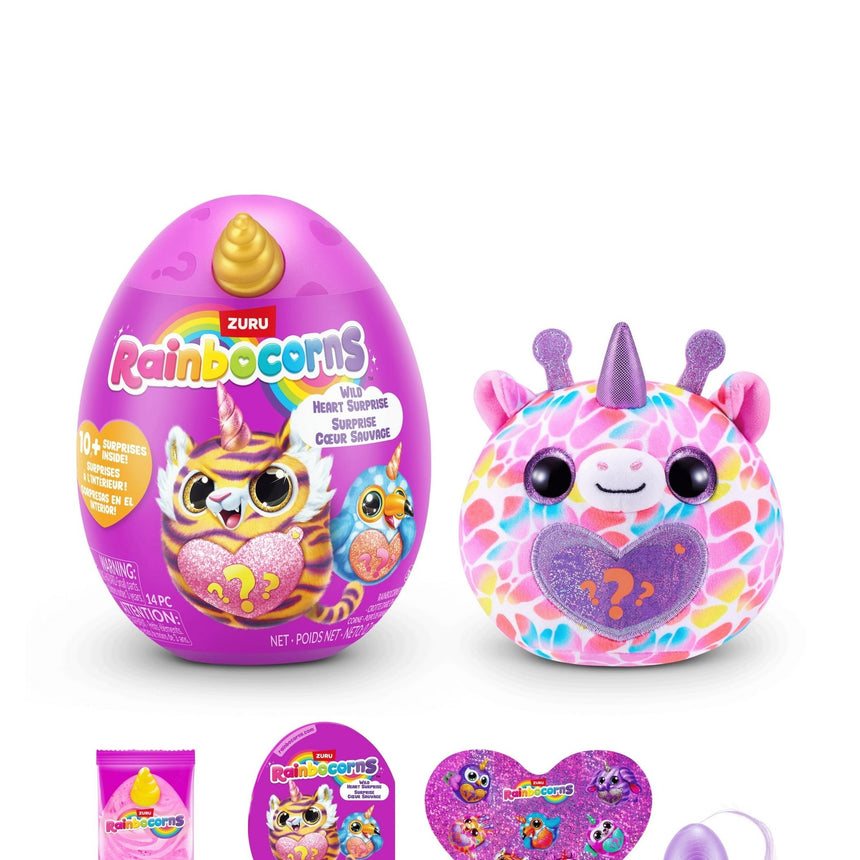 Rainbocorns Wild Heart Surprise (Assorted), Mystery Egg Soft Stuffed Animal Plush Toy by Zuru Colors May Vary by Rainbocorns
