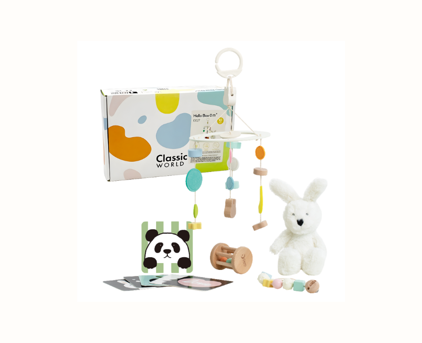 Classic World Hello Box 0M+ Newborn Gift Kit
