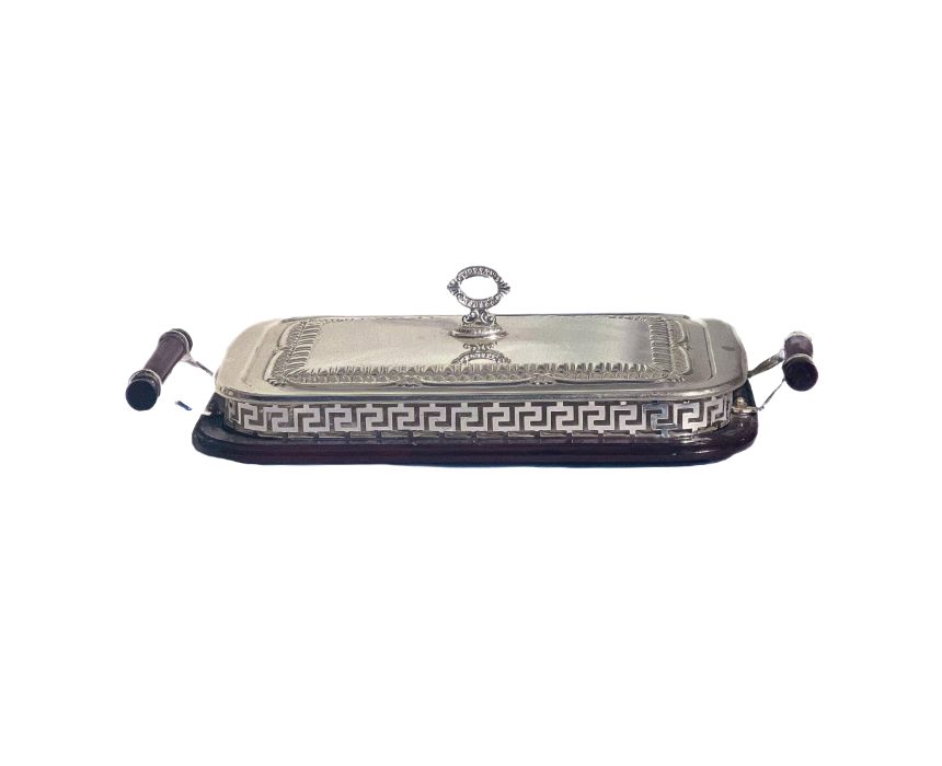 Rectangular Silver Tray with Cover