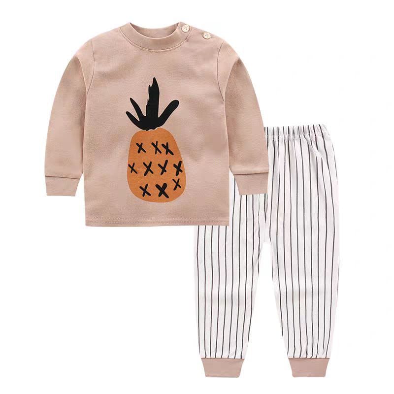 Kids’ Long-Sleeve Pineapple Pajama Set | 5–7Y