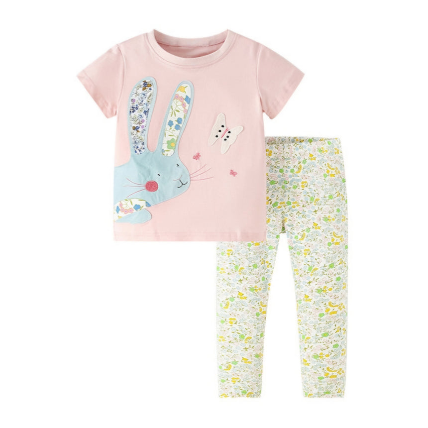 Girls’ Cotton Rabbit Summer Set / 7Y