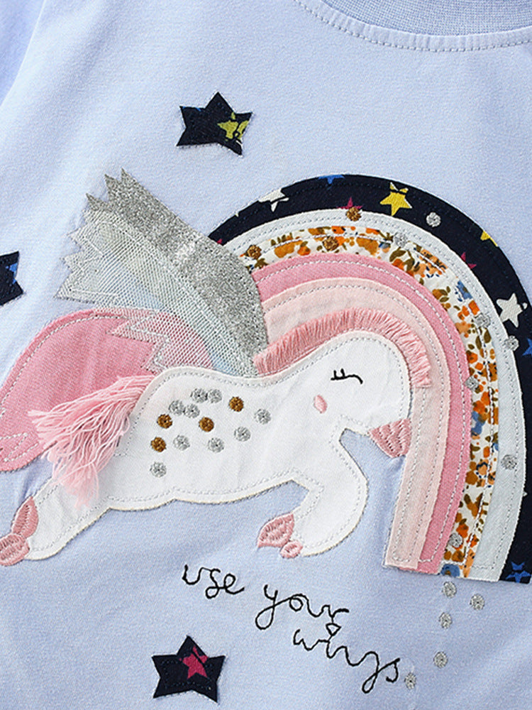 Girls’ 100% Cotton 3D Unicorn Top | 1–9Y