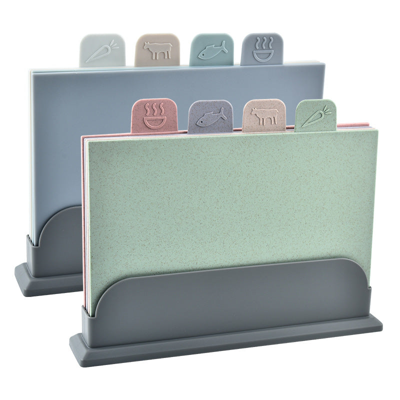 4 Pieces Chopping Board Set With Storage Holder