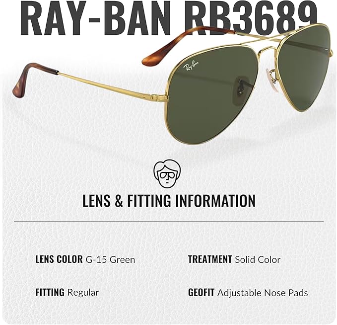 RayBan (RB3689) Aviator Metal II Sunglasses, 55/14