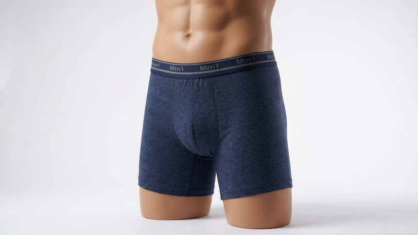 MM1 Men's Plain Long Cotton Boxer Shorts