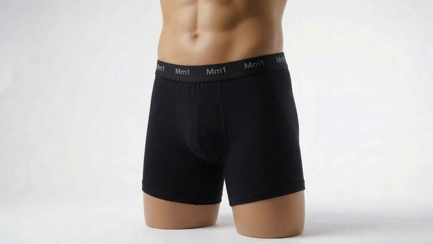 MM1 Men's Plain Long Cotton Boxer Shorts
