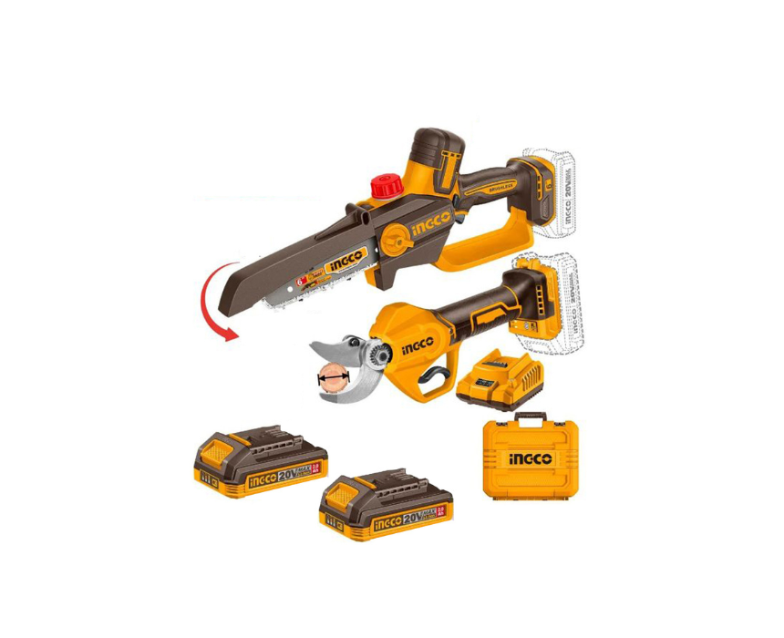 INGCO 20V Cordless Chainsaw and Pruner