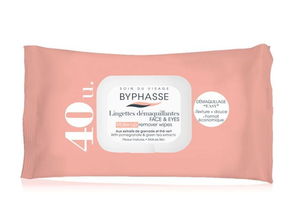 Byphasse Makeup Remover Wipes Grenade 40 Wipes