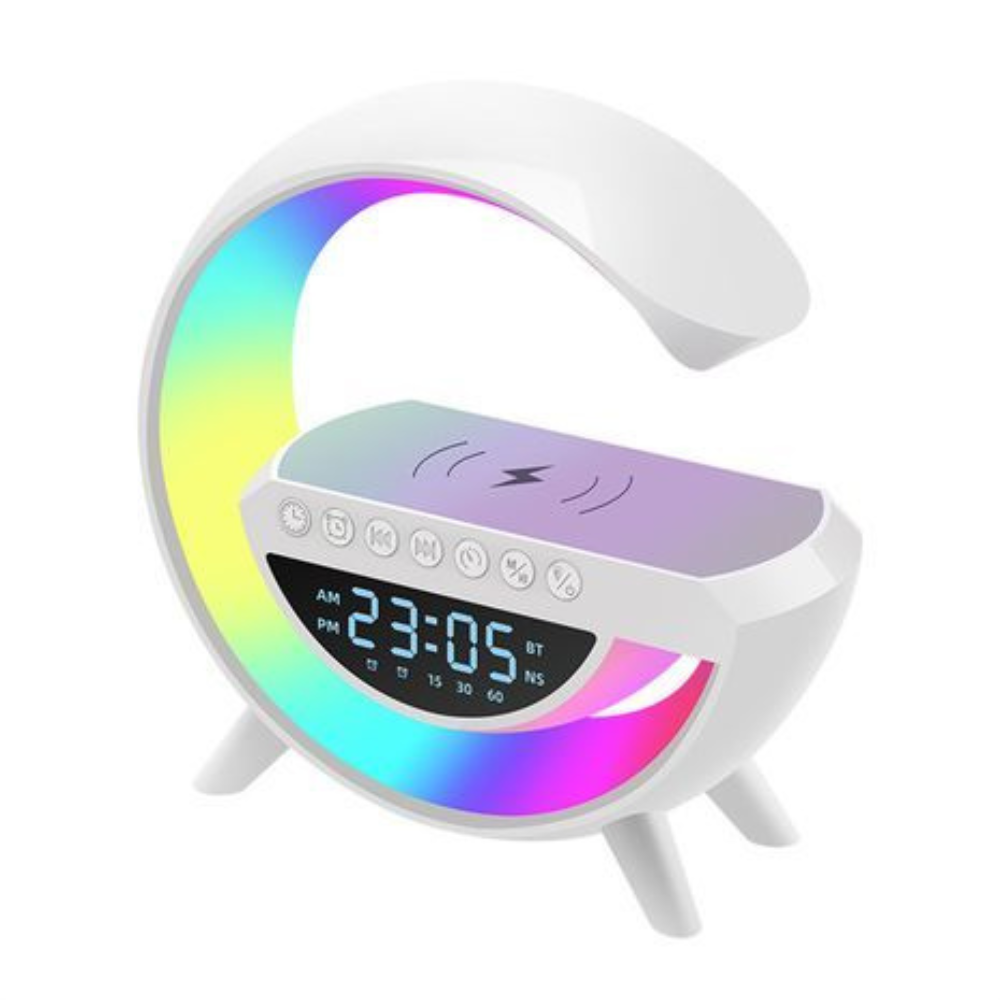 LED Atmosphere Lamp with Clock and Speaker