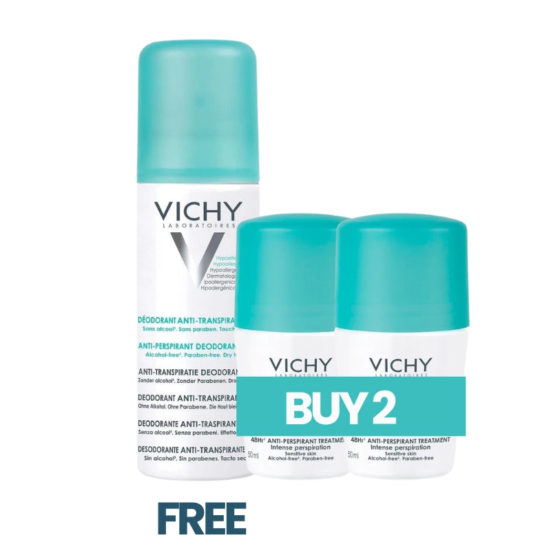 Buy 2 48 Hours Anti Perspirant Deodorant Intensive Treatment 50ml Get 1 Free Spray Deodorant 125 ml