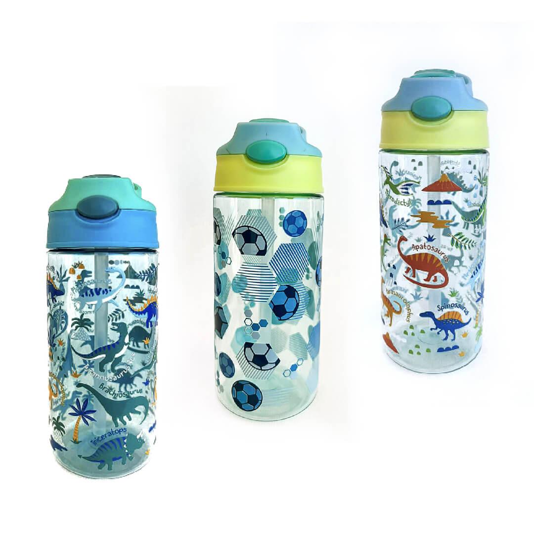 420 ml BPA-Free Water Bottles for Boys - Dino & Football