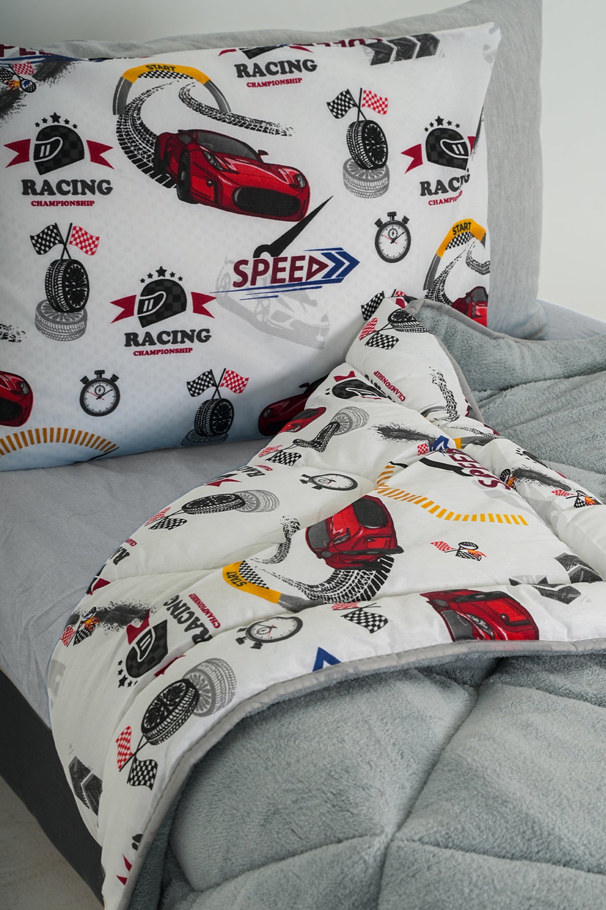 Single Bed Plush Cover Car Theme