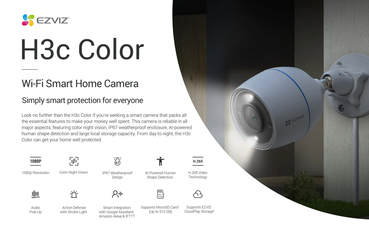 EZVIZ H3c Smart Wi-Fi Outdoor Camera Full HD