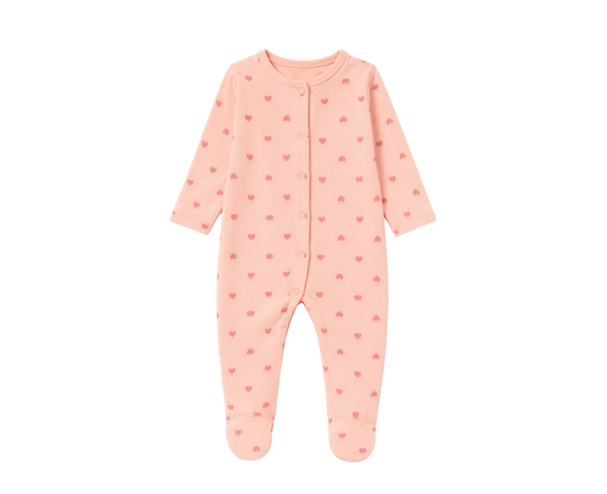 Heart Print Baby Sleepsuit