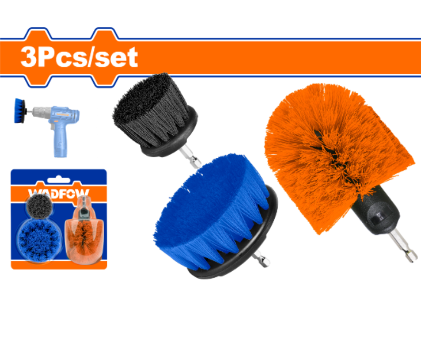 Wadfow 3 Pcs Multipurpose Brush Set for Drill