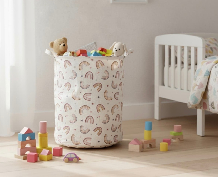 Rainbow Printed Storage Basket