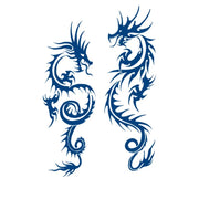 2 Dragons Semi-Permanent Jagua Tattoo