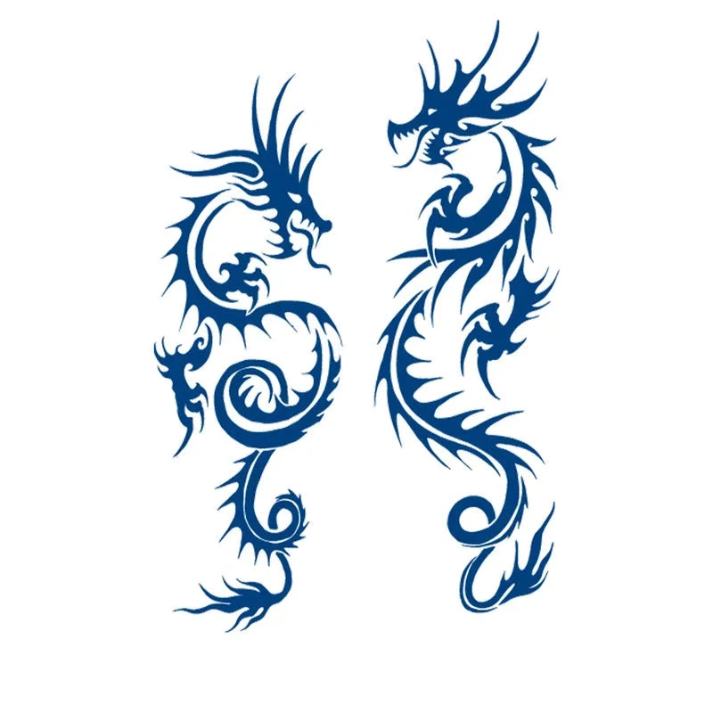 2 Dragons Semi-Permanent Jagua Tattoo