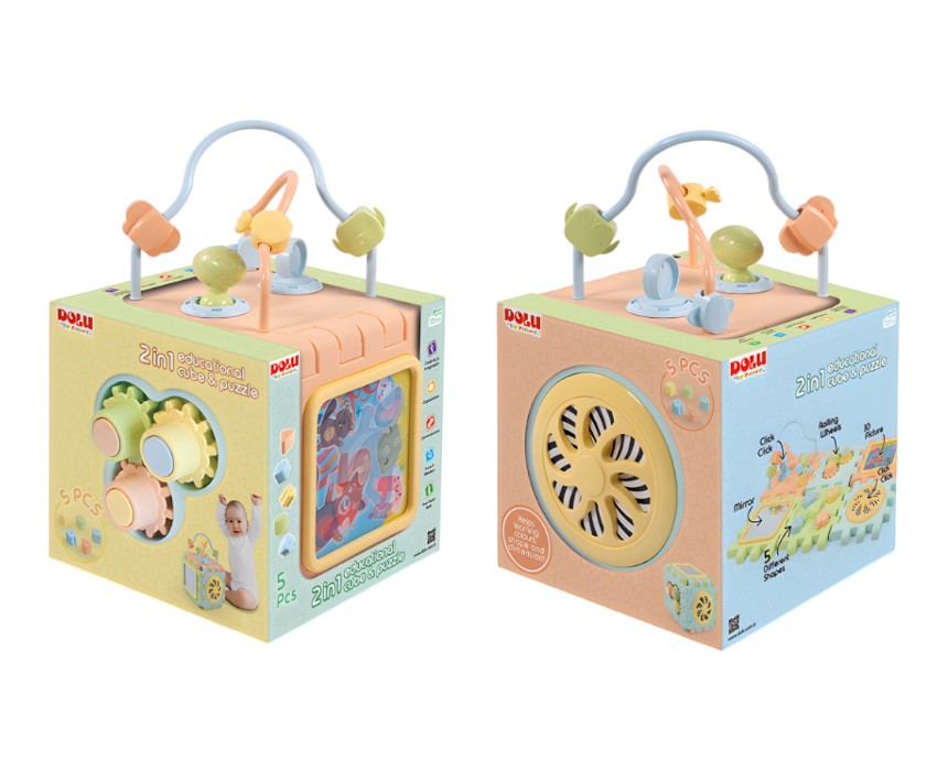 Toddler Shape Learning Cube and Puzzle -1