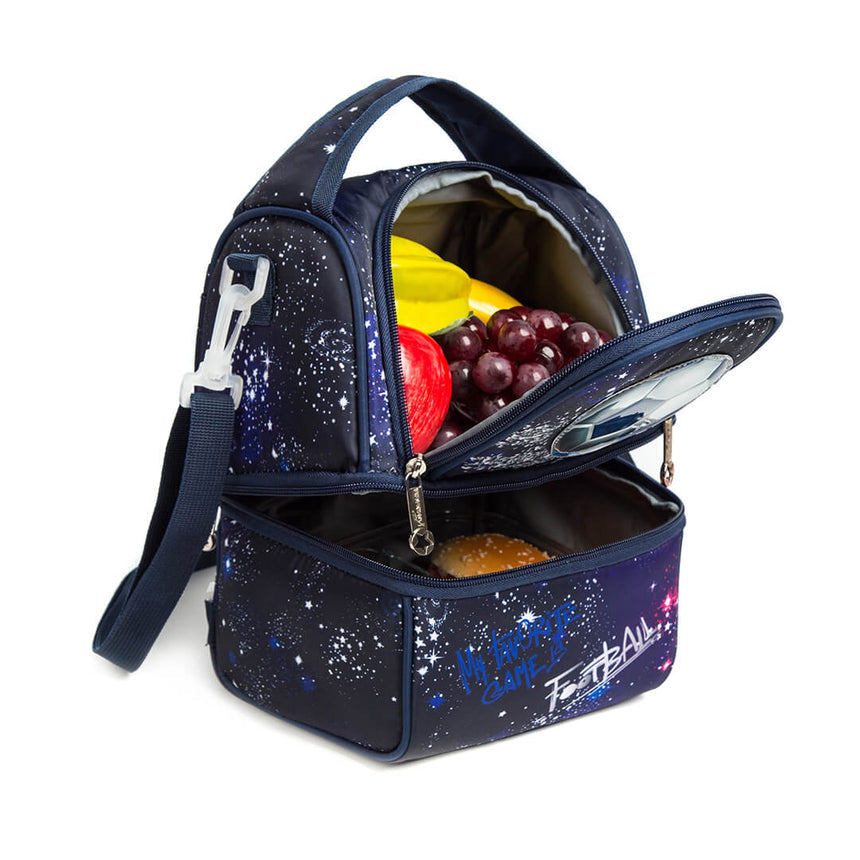 Football Night Sky 2-Layer Waterproof Lunch Bag