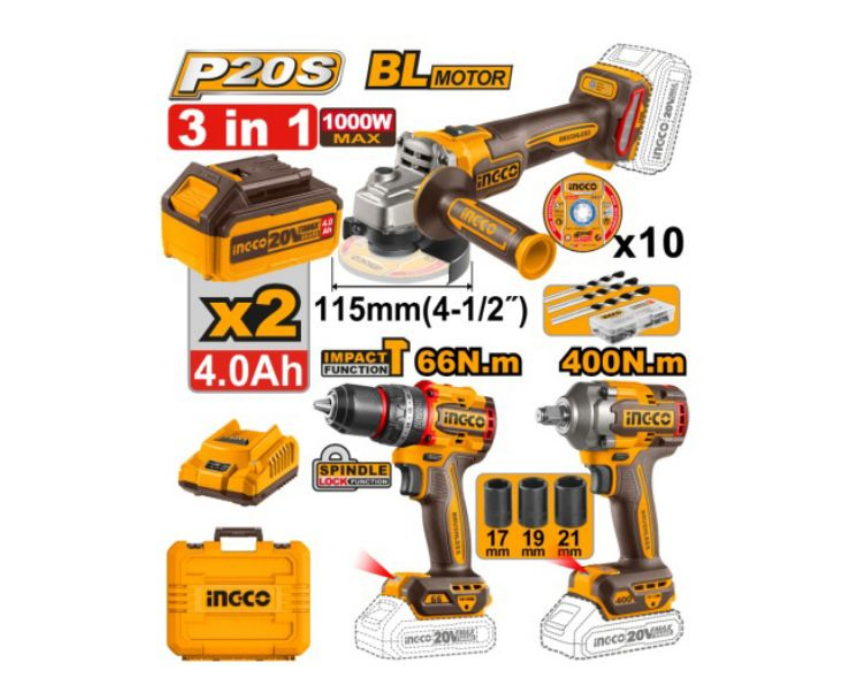 Incgo 20V BL 3 Pcs Bundle
