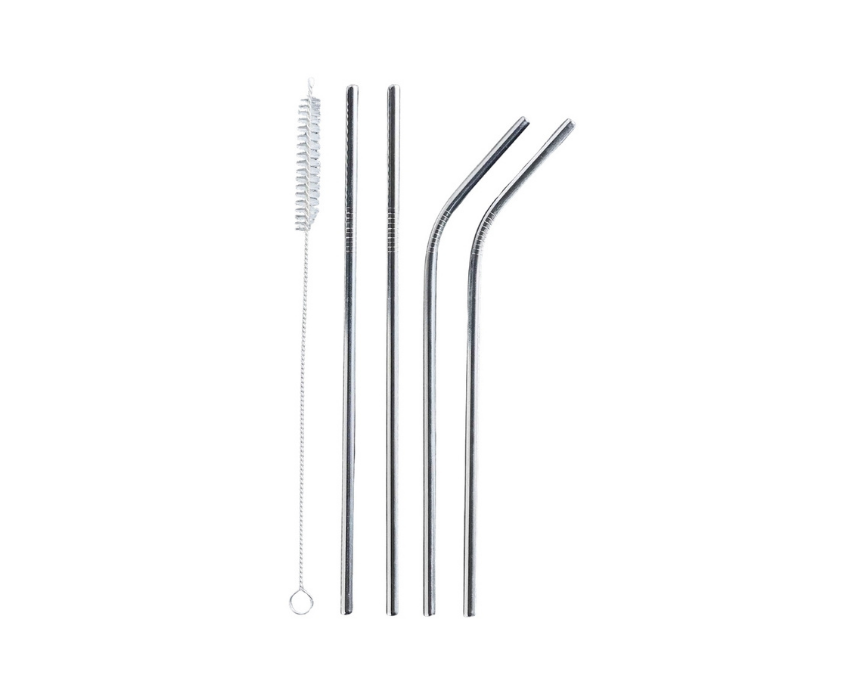 Stainless Steel Straw And Cleaner Set Reusable