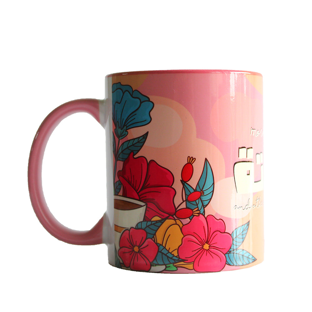 Ceramic Mug: Morning Latlate Pink