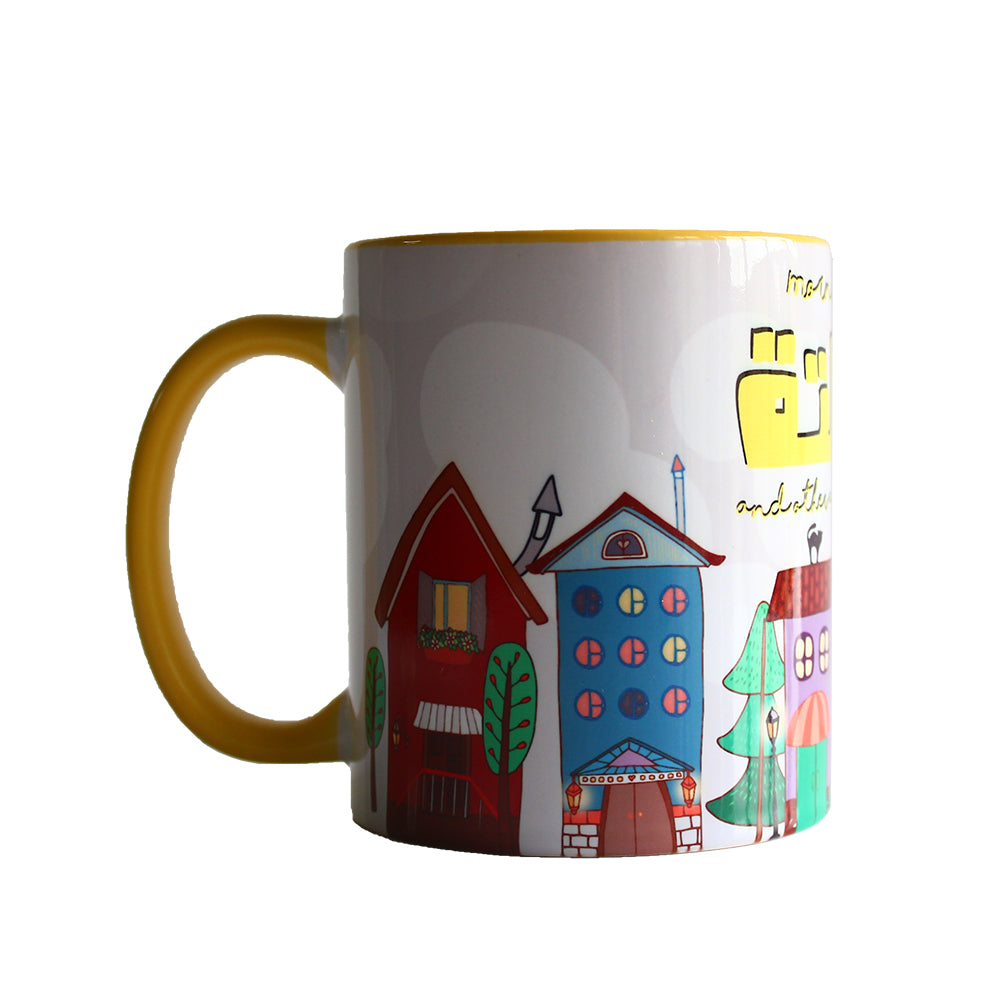 Ceramic Mug: Morning Latlate Yellow