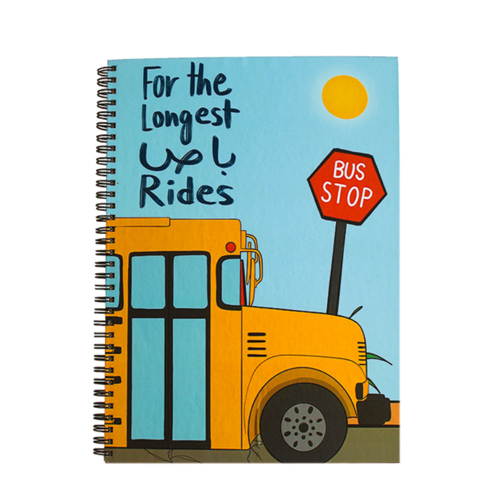 Hardcover Notebook A4: For The Longest Bus Rides