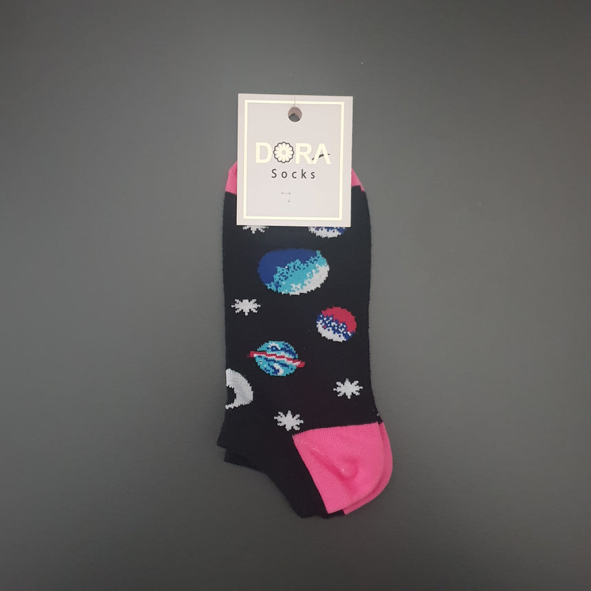 Printed Cotton Ankle Socks | Size 36–40
