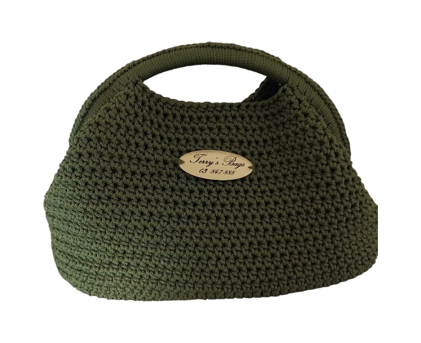 Olive Green Large Oval Clutch