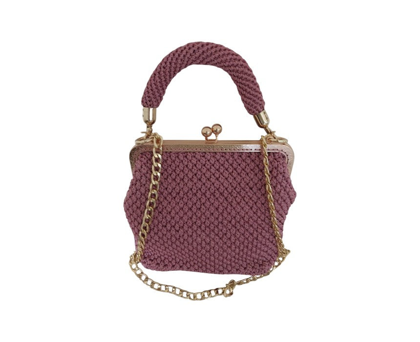 Bois de Rose Vintage Evening Crochet Handbag