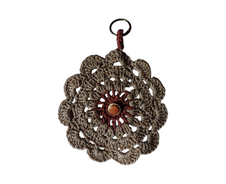 Terracotta Beige Crochet Sunglasses Case