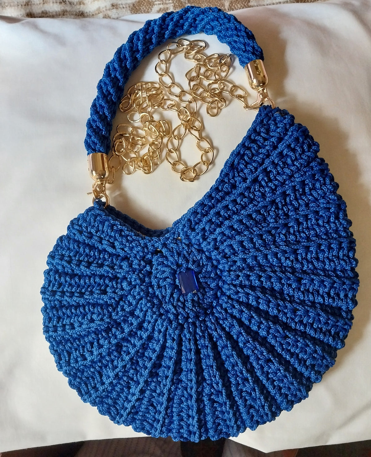 Royal Blue Crochet Handbag