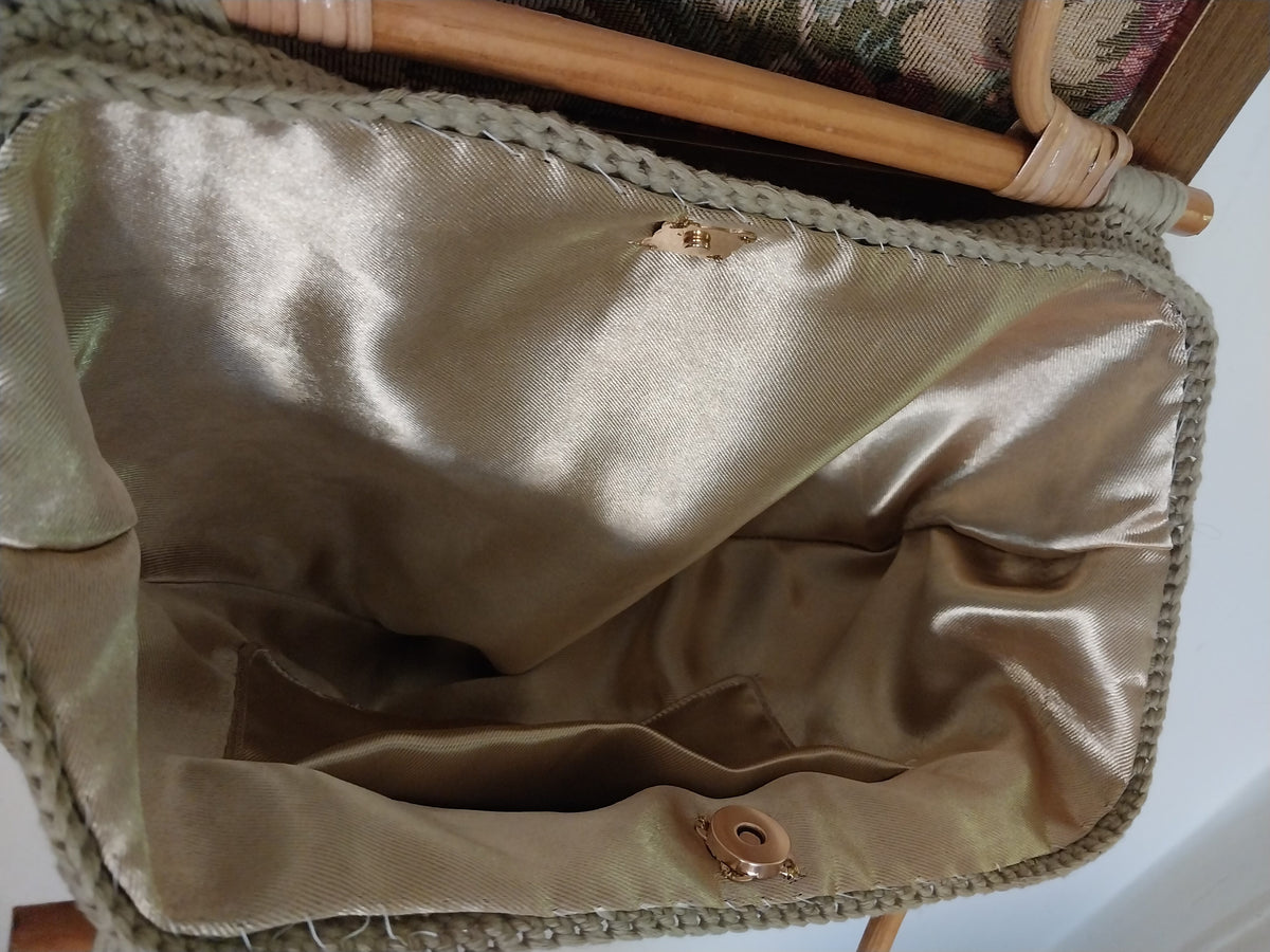 Khaki Half Moon Tote Bag