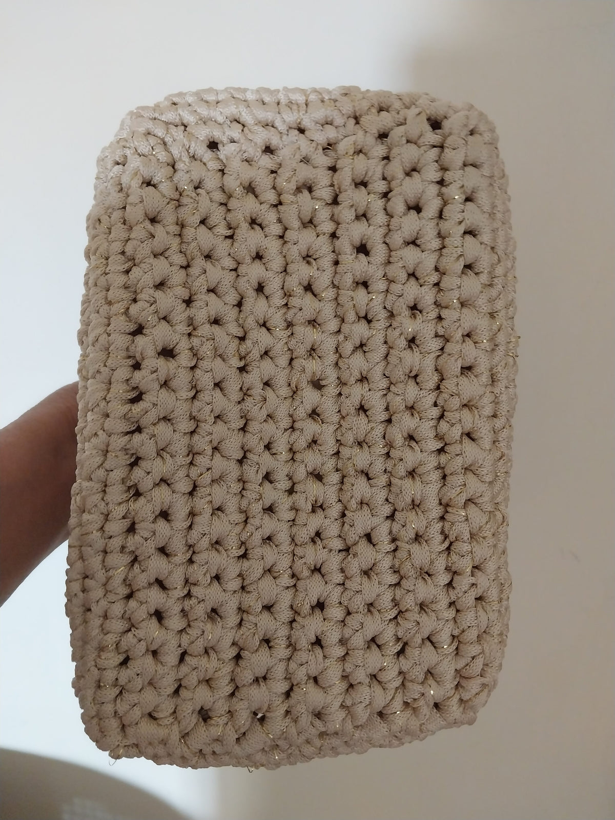 Off-White and Gold Clutch Bag Purse