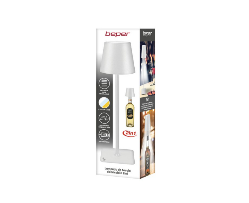 Beper Rechargeable Table Lamp in White