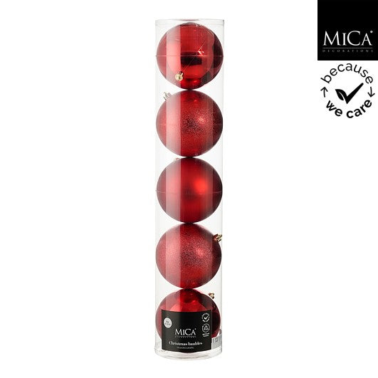 Bauble unbreakable red 5 pieces Christmas Decoration Bauble unbreakable red 5 pieces Bauble unbreakable red 5 pieces Edelmann
