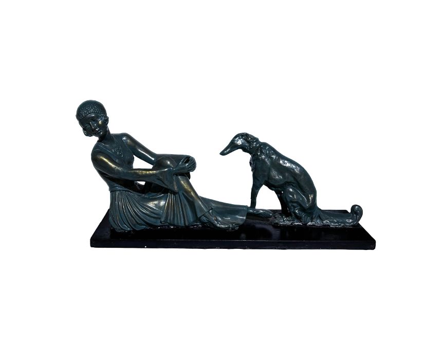 Girl with Dog Sculpture
