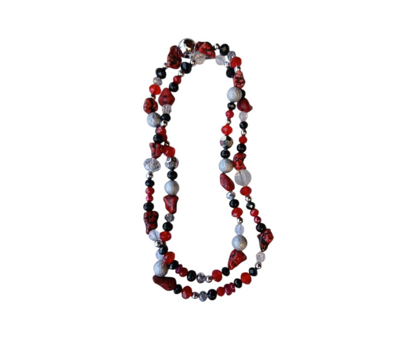 Various Colored Silver Necklace